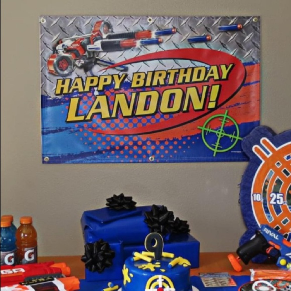 Happy Birthday Landon Nerf Gun Banner